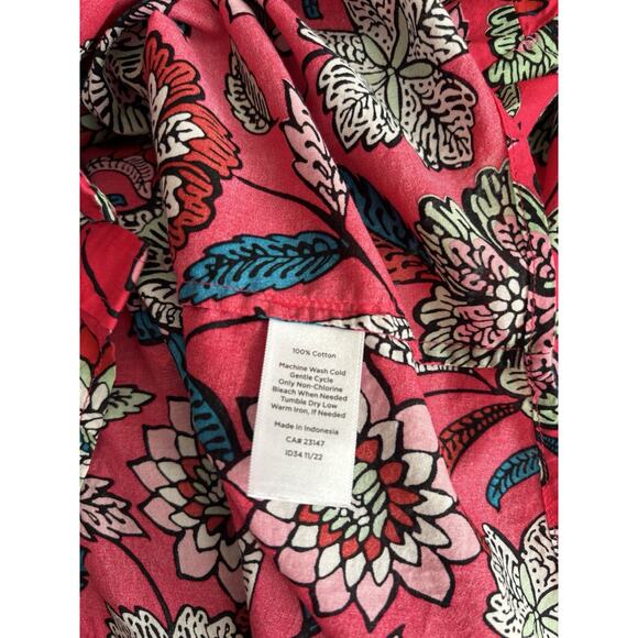 Talbots Cotton Size XLP Button Front Shirt Botanical Floral Long sleeve - Picture 6 of 6